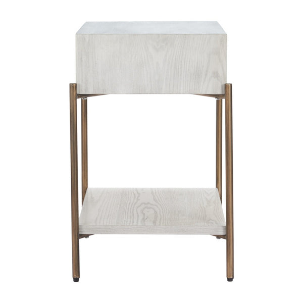 HomeRoots 26" Elegant White Wood Pedestal End Table with Drawer – Classic Charm for Living Room & Bedroom Storage 622656