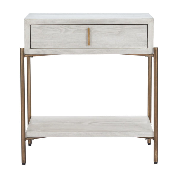 HomeRoots 26" Elegant White Wood Pedestal End Table with Drawer – Classic Charm for Living Room & Bedroom Storage 622656