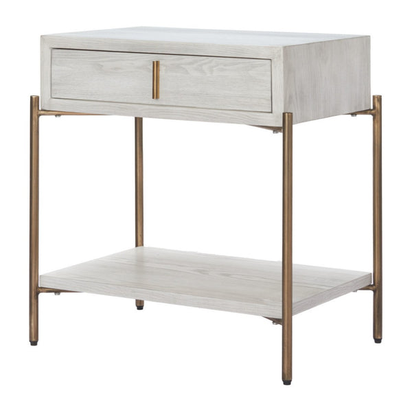 HomeRoots 26" Elegant White Wood Pedestal End Table with Drawer – Classic Charm for Living Room & Bedroom Storage 622656