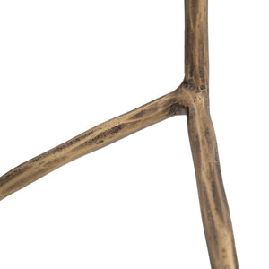 HomeRoots 23" Stylish Black and Brown Iron Pedestal End Table - Modern Design, Versatile Use, Compact & Durable 622658