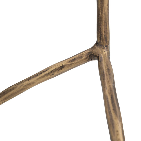 HomeRoots 23" Stylish Black and Brown Iron Pedestal End Table - Modern Design, Versatile Use, Compact & Durable 622658