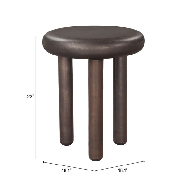 HomeRoots 22" Bronze Aluminum Pedestal End Table - Stylish, Lightweight Accent Piece for Modern Interiors 622660