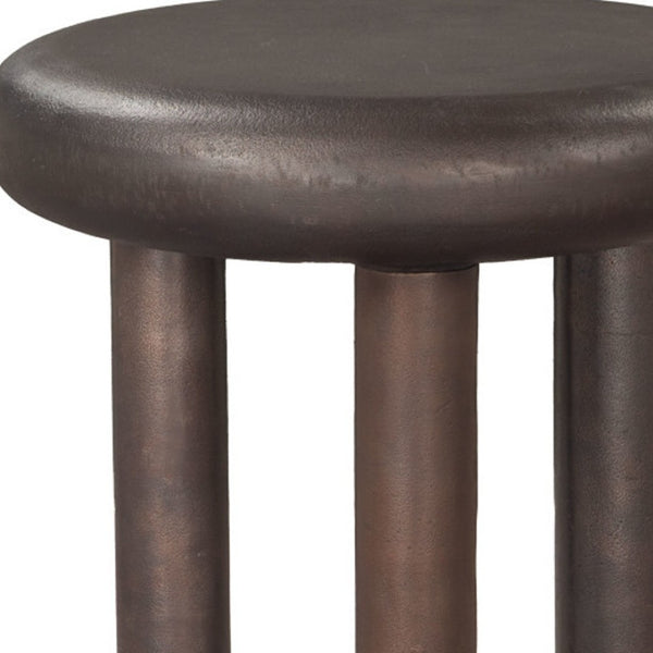 HomeRoots 22" Bronze Aluminum Pedestal End Table - Stylish, Lightweight Accent Piece for Modern Interiors 622660