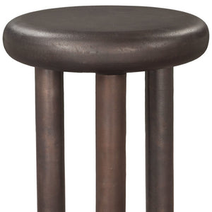 HomeRoots 22" Bronze Aluminum Pedestal End Table - Stylish, Lightweight Accent Piece for Modern Interiors 622660