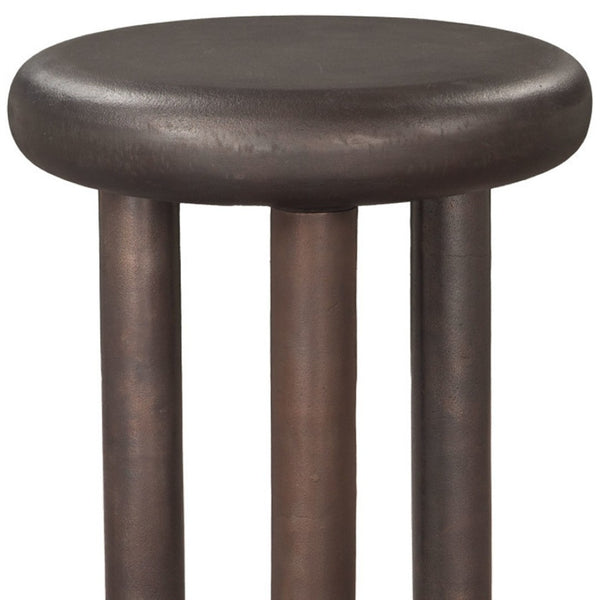 HomeRoots 22" Bronze Aluminum Pedestal End Table - Stylish, Lightweight Accent Piece for Modern Interiors 622660