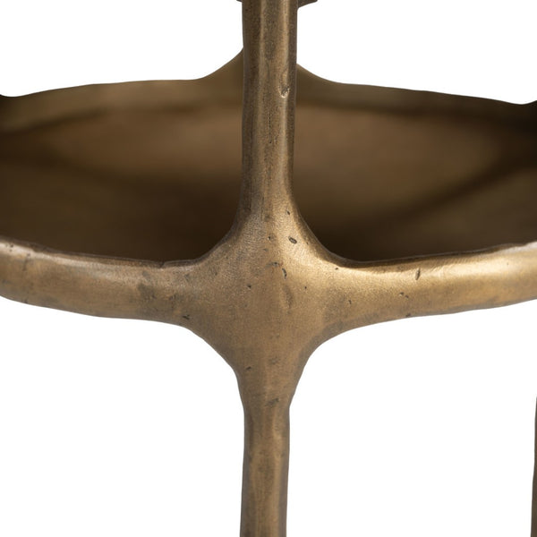 HomeRoots 22" White Iron Pedestal End Table - Modern, Versatile Accent for Small Spaces, Living Rooms & More! 622661