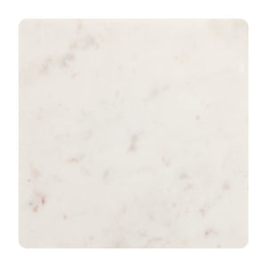 HomeRoots 22" Elegant White Marble Pedestal End Table - Sculptural Accent for Modern Living Spaces & Decor 622665