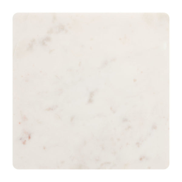 HomeRoots 22" Elegant White Marble Pedestal End Table - Sculptural Accent for Modern Living Spaces & Decor 622665