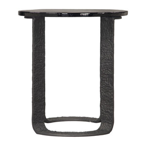 HomeRoots 24" Modern Black Aluminum Pedestal End Table - Stylish, Versatile Design for Any Space, Easy Care 622667