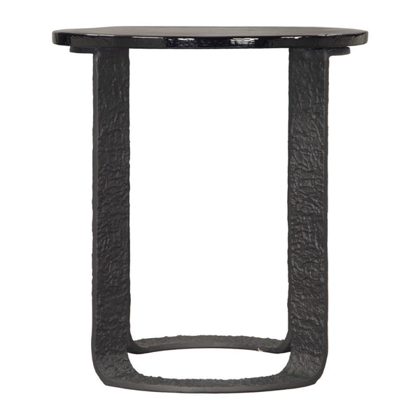 HomeRoots 24" Modern Black Aluminum Pedestal End Table - Stylish, Versatile Design for Any Space, Easy Care 622667