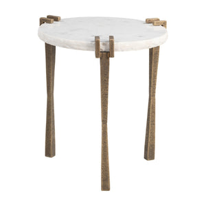 HomeRoots 22" Modern White Iron Pedestal End Table - Stylish, Versatile Accent for Living Room & Bedroom Decor 622668
