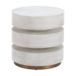 HomeRoots 22" Elegant White Wood Pedestal End Table - Versatile Accent for Modern Living Spaces & Small Areas 622669