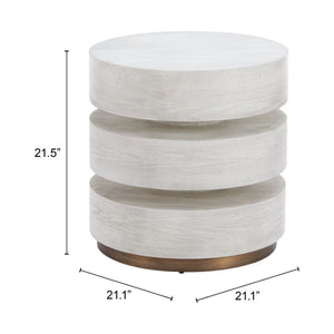 HomeRoots 22" Elegant White Wood Pedestal End Table - Versatile Accent for Modern Living Spaces & Small Areas 622669
