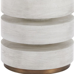 HomeRoots 22" Elegant White Wood Pedestal End Table - Versatile Accent for Modern Living Spaces & Small Areas 622669