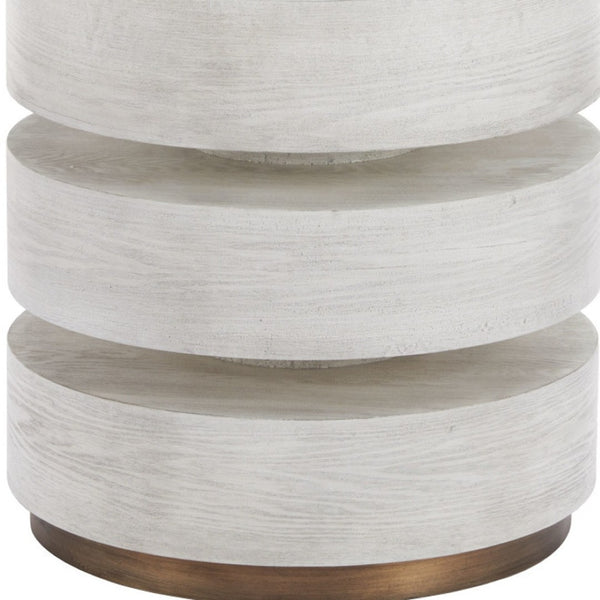 HomeRoots 22" Elegant White Wood Pedestal End Table - Versatile Accent for Modern Living Spaces & Small Areas 622669