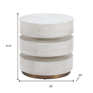 HomeRoots 22" Elegant White Wood Pedestal End Table - Versatile Accent for Modern Living Spaces & Small Areas 622669