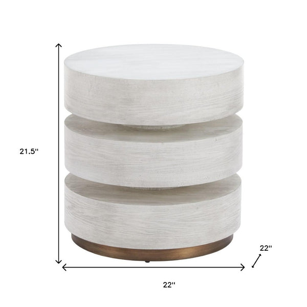 HomeRoots 22" Elegant White Wood Pedestal End Table - Versatile Accent for Modern Living Spaces & Small Areas 622669