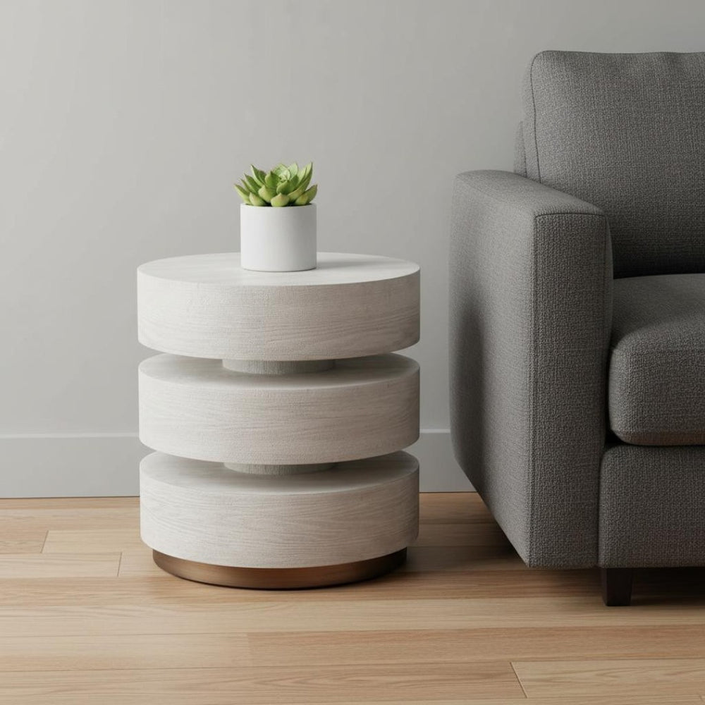 HomeRoots 22" Elegant White Wood Pedestal End Table - Versatile Accent for Modern Living Spaces & Small Areas 622669