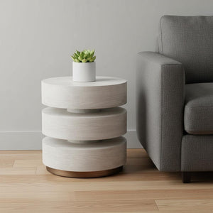 HomeRoots 22" Elegant White Wood Pedestal End Table - Versatile Accent for Modern Living Spaces & Small Areas 622669