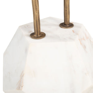 HomeRoots 25" White Marble Pedestal End Table - Modern Artistry and Elegant Design for Stylish Living Rooms 622672