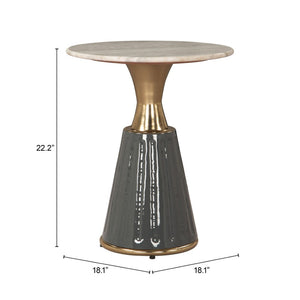HomeRoots 22" Clear and Gold Pedestal End Table - Modern Elegance for Living Rooms, Bedrooms & Entryways 622673