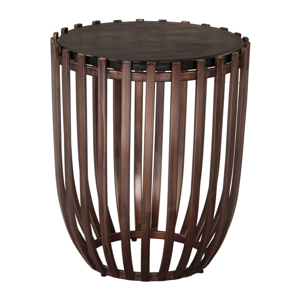 HomeRoots 22" Bronze Iron Pedestal End Table - Stylish Modern Accent for Living Rooms, Bedrooms & Entryways 622674