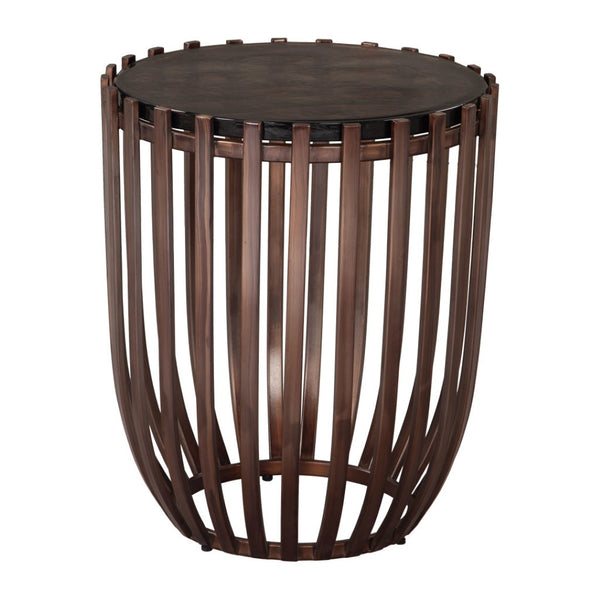 HomeRoots 22" Bronze Iron Pedestal End Table - Stylish Modern Accent for Living Rooms, Bedrooms & Entryways 622674