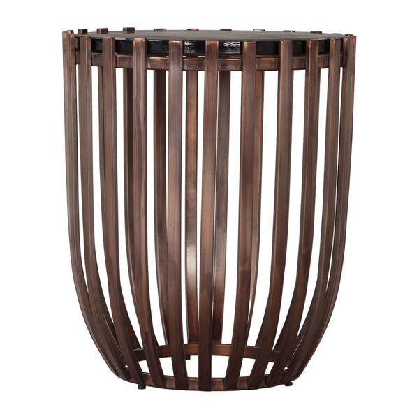 HomeRoots 22" Bronze Iron Pedestal End Table - Stylish Modern Accent for Living Rooms, Bedrooms & Entryways 622674