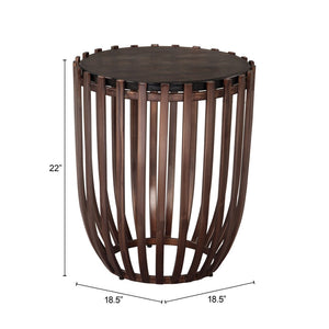 HomeRoots 22" Bronze Iron Pedestal End Table - Stylish Modern Accent for Living Rooms, Bedrooms & Entryways 622674