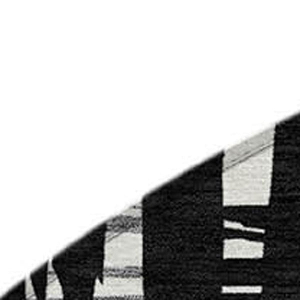 HomeRoots 5' Stylish Black, Gray, and Ivory Striped Washable Indoor-Outdoor Area Rug for Versatile Living Spaces 8' Round 622679