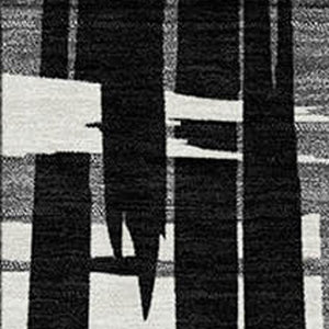 HomeRoots 5' Stylish Black, Gray, and Ivory Striped Washable Indoor-Outdoor Area Rug for Versatile Living Spaces 8' X 10' 622680