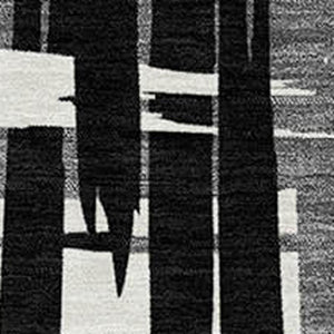 HomeRoots 5' Stylish Black, Gray, and Ivory Striped Washable Indoor-Outdoor Area Rug for Versatile Living Spaces 10' X 14' 622682