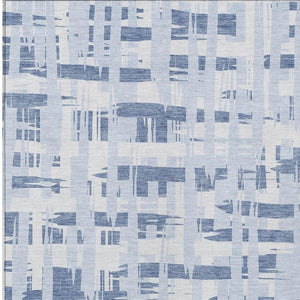 HomeRoots 5' Blue and Ivory Striped Indoor-Outdoor Area Rug - Stain-Resistant, Easy-Care Coastal Charm 8' X 10' 622686