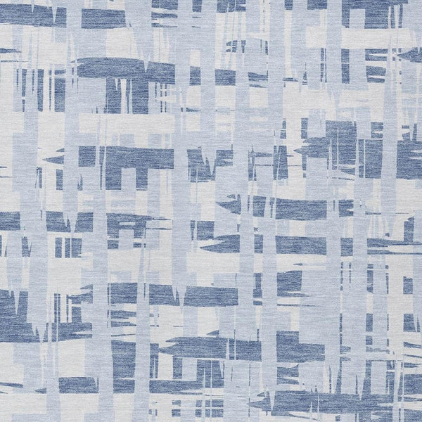 HomeRoots 5' Blue and Ivory Striped Indoor-Outdoor Area Rug - Stain-Resistant, Easy-Care Coastal Charm 9' X 12' 622687