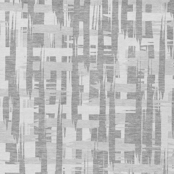 HomeRoots 5' Stylish Gray Silver and Ivory Striped Washable Area Rug for Indoor and Outdoor Durability 5' X 8' 622696
