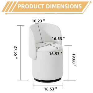 English Elm Stylish Barrel Swivel Accent Chair Upholstered Seat with Storage for Vanity or Dining W3248P424642