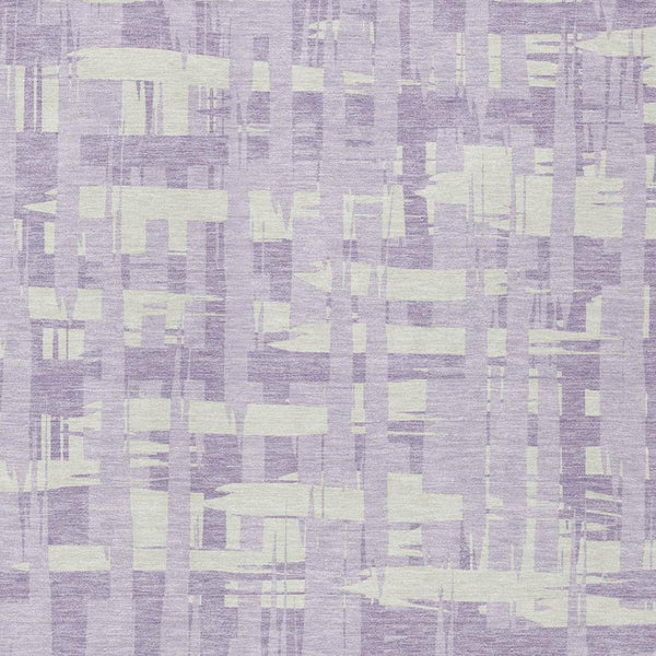 HomeRoots 5' Stylish Lavender Lilac and Ivory Striped Area Rug for Indoor and Outdoor Spaces, Easy Care 5' X 8' 622708