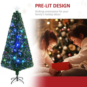 English Elm Homcom 6' Douglas Fir Pre-Lit Christmas Tree With 24 Led Lights & Realistic Branches For Holidays W2225P229734