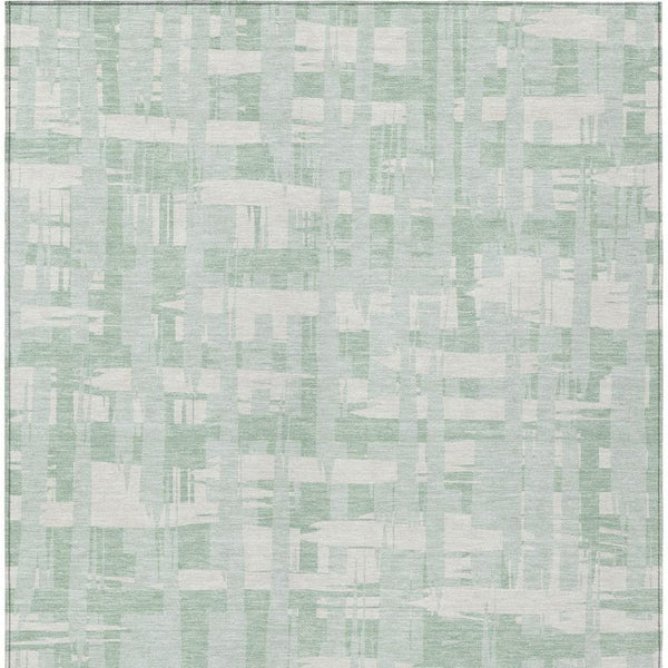 HomeRoots 5' Coastal Striped Area Rug - Mint Green, Ivory & Pale Aqua for Indoor/Outdoor Use, Washable & Durable 5' X 8' 622714