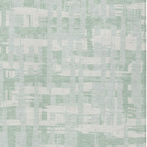 HomeRoots 5' Coastal Striped Area Rug - Mint Green, Ivory & Pale Aqua for Indoor/Outdoor Use, Washable & Durable 5' X 8' 622714