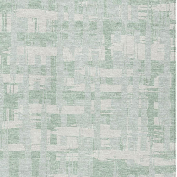 HomeRoots 5' Coastal Striped Area Rug - Mint Green, Ivory & Pale Aqua for Indoor/Outdoor Use, Washable & Durable 5' X 8' 622714