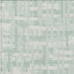 HomeRoots 5' Coastal Striped Area Rug - Mint Green, Ivory & Pale Aqua for Indoor/Outdoor Use, Washable & Durable 8' X 10' 622716