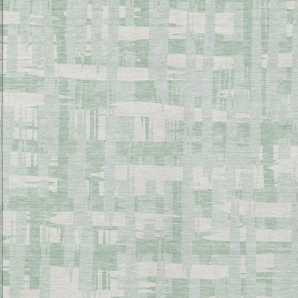 HomeRoots 5' Coastal Striped Area Rug - Mint Green, Ivory & Pale Aqua for Indoor/Outdoor Use, Washable & Durable 9' X 12' 622717