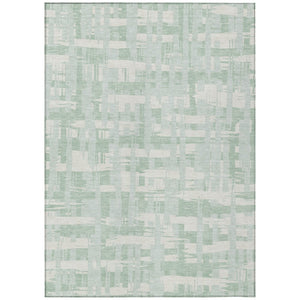 HomeRoots 5' Coastal Striped Area Rug - Mint Green, Ivory & Pale Aqua for Indoor/Outdoor Use, Washable & Durable 10' X 14' 622718