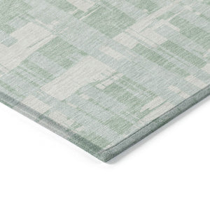 HomeRoots 5' Coastal Striped Area Rug - Mint Green, Ivory & Pale Aqua for Indoor/Outdoor Use, Washable & Durable 10' X 14' 622718