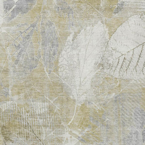 HomeRoots 5' Beige and Ivory Floral Area Rug - Stylish, Washable, Indoor/Outdoor Durability for High-Traffic Areas 5' X 8' 622750
