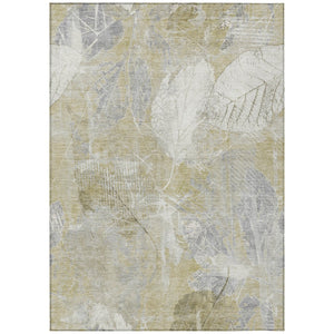 HomeRoots 5' Beige and Ivory Floral Area Rug - Stylish, Washable, Indoor/Outdoor Durability for High-Traffic Areas 5' X 8' 622750