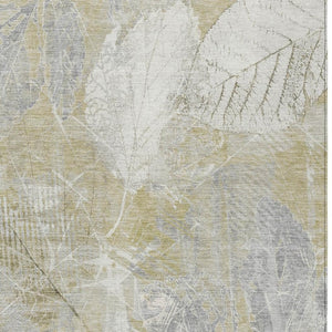 HomeRoots 5' Beige and Ivory Floral Area Rug - Stylish, Washable, Indoor/Outdoor Durability for High-Traffic Areas 8' X 10' 622752