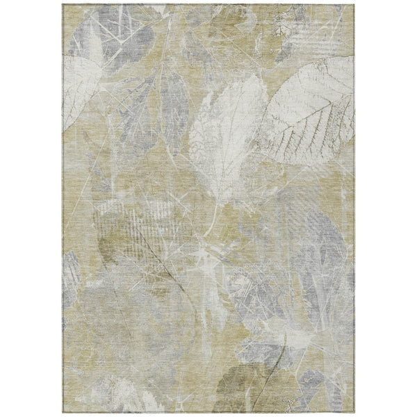 HomeRoots 5' Beige and Ivory Floral Area Rug - Stylish, Washable, Indoor/Outdoor Durability for High-Traffic Areas 8' X 10' 622752