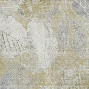 HomeRoots 5' Beige and Ivory Floral Area Rug - Stylish, Washable, Indoor/Outdoor Durability for High-Traffic Areas 9' X 12' 622753